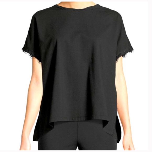 Opening Ceremony Black Hook and Eye T-Shirt Lace Trim two-way oversized top NWT - Picture 2 of 8